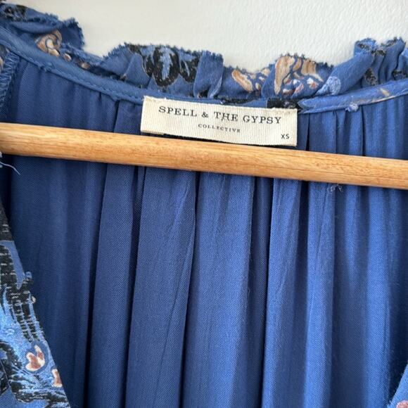 Spell and the Gypsy Wild Bloosom Blue Maxi Dress Size XS - Picture 6 of 9